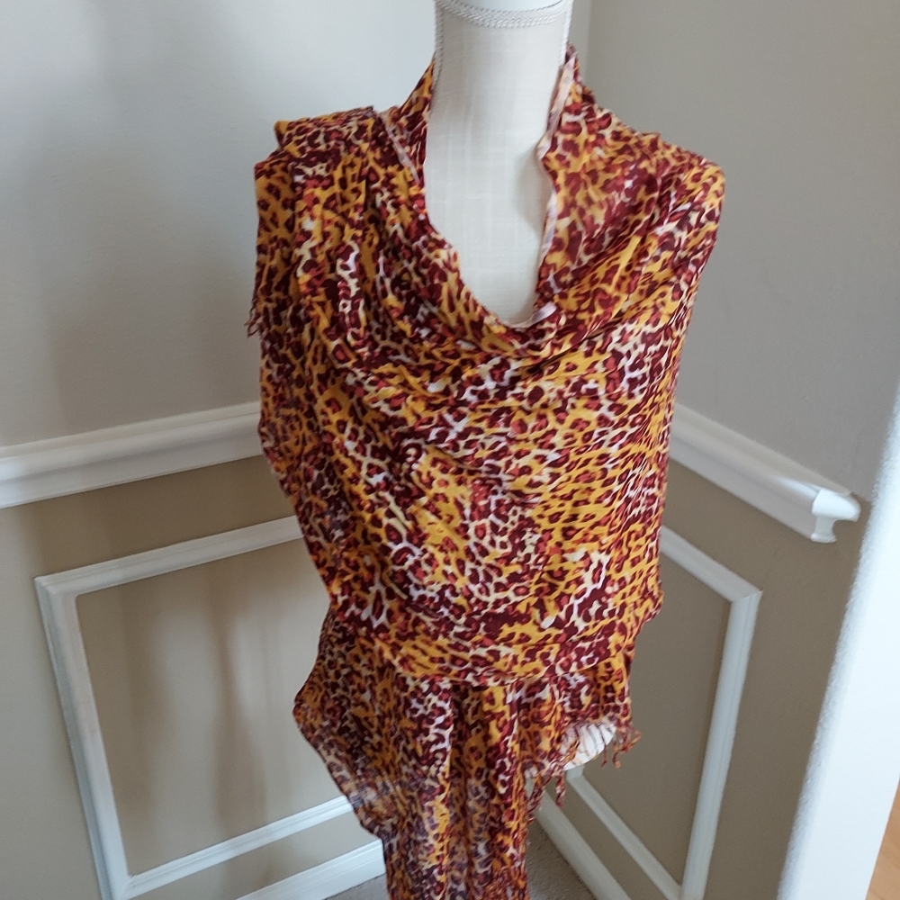 PASHMINA LARGE SOFT ANIMAL LEOPARD PRINT FRINGED SHAWL/WRAP/SCARF FOR WOMEN